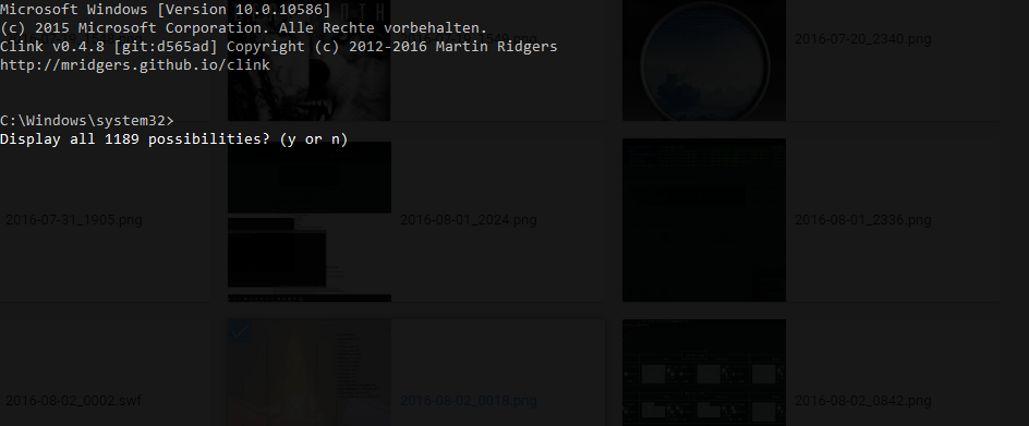 Clink tab completion in cmd